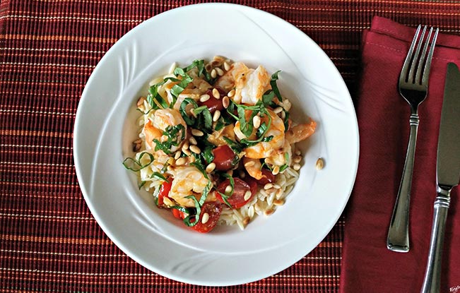 Garlic Shrimp with Basil & Tomatoes - Karyl's Kulinary Krusade