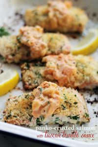 Panko-Crusted-Salmon-with-Tuscan-Tomato-Sauce