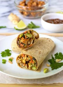 Asian-Chicken-Wraps-with-Thai-Peanut-Sauce