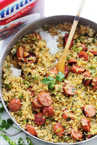 One-Skillet Sausage & Rice by Diethood