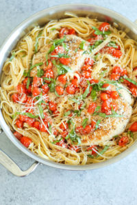 Tomato Basil Chicken Fettucini by Damn Delicious