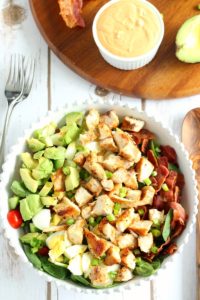 Chicken Cobb Salad with Buffalo Ranch by Paleo Running Momma