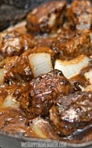 Smothered Salisbury Steak Meatballs by Mrs. Happy Homemaker