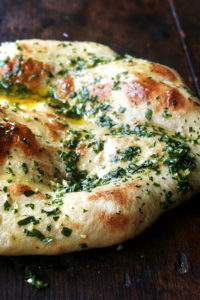 Naked Pizza with Basil & Garlic by Baking Steel