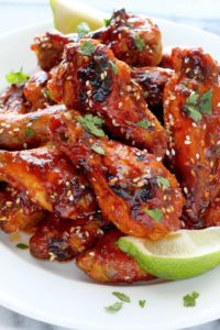 Sweet and Spicy Sriracha Baked Chicken Wings by Baker by Nature