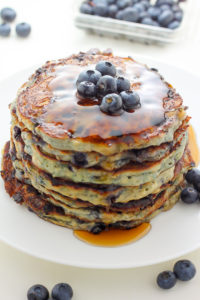 Blueberry Cottage Cheese Pancakes by Baker by Nature
