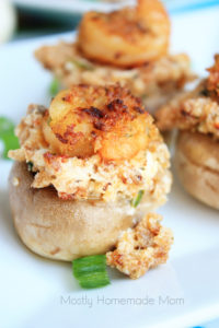 Shrimp Scampi Stuffed Mushrooms by Mostly Homemade Mom