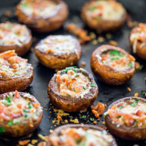 Bacon & Parmesan Stuffed Mushrooms by Jo Cooks
