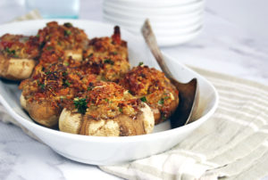 Cheesy Prosciutto and Garlic Stuffed Mushrooms by The Charming Detroiters