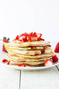 Strawberry Lemon Poppyseed Pancakes by Creme de la Crumb