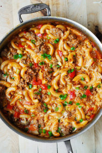 One-Skillet Mac & Cheese with Sausage & Bell Peppers by Julia's Album