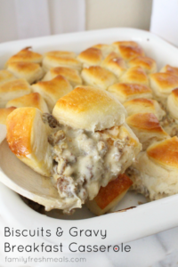 Biscuits & Gravy Breakfast Casserole by Family Fresh Meals
