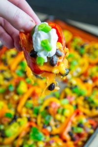 Mini Pepper Nachos with Corn, Black Beans and Avocado by Closet Cooking