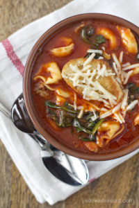 Tortellini Soup with Italian Sausage & Spinach by Yellow Bliss Road