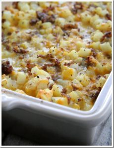 Cheesy Potato Breakfast Casserole by Doughmesstic