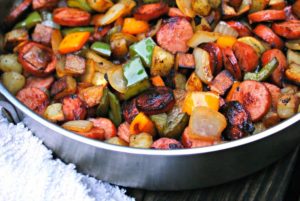 Kielbasa, Pepper, Onion and Potato Hash by The Two Bite Club