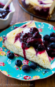 Blueberry Swirl Cheesecake by Sally's Baking Addiction