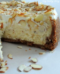 White Chocolate and Almond Amaretto Cheesecake by Cozy Country Living