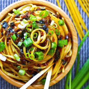 Sticky Garlic Noodles by Kelley and Cricket