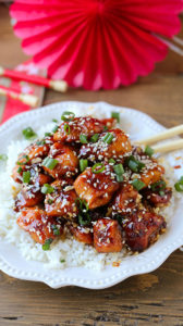Sticky Garlic Sesame Chicken by Swanky Recipes