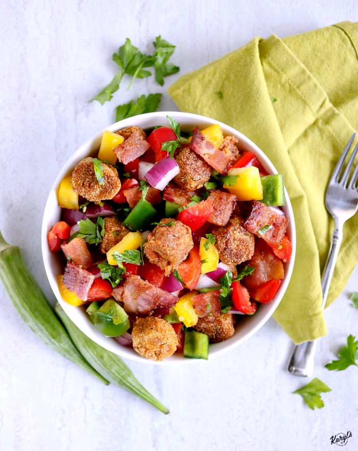 Fried Okra Salad - Karyl's Kulinary Krusade