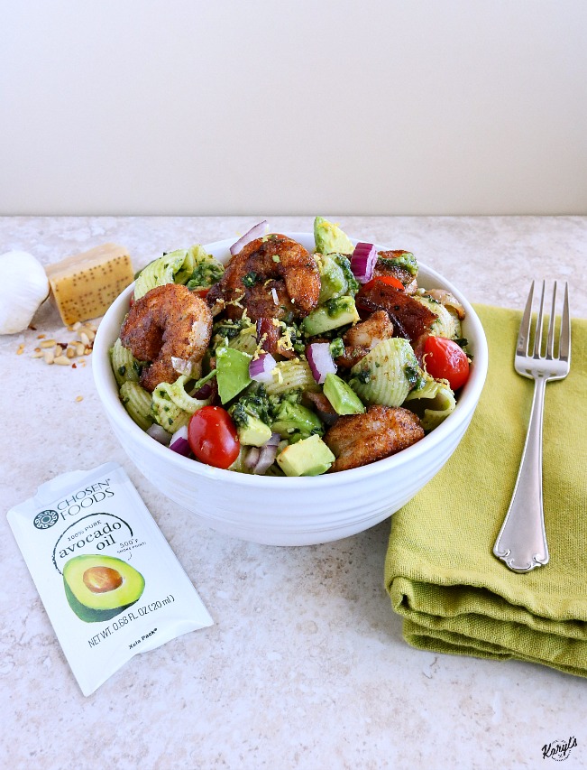 Blackened Shrimp Pesto Pasta Salad - Karyl's Kulinary Krusade Blackened Shrimp Pesto Pasta Salad - Karyl's Kulinary Krusade