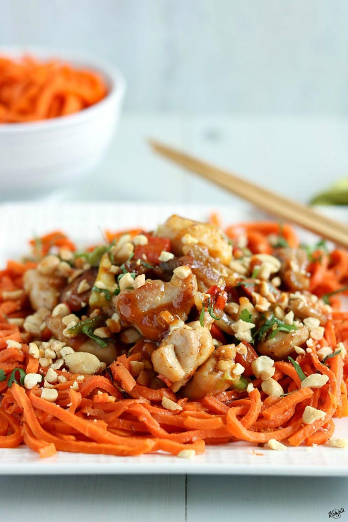 Thai Peanut Chicken with Carrot Spirals - Karyl's Kulinary Krusade Thai Peanut Chicken with Carrot Spirals - Karyl's Kulinary Krusade