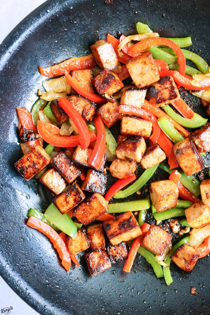 Tofu Bell Pepper Stir Fry. A delicious marinade adds wonderful flavor to super firm tofu. Stir fry with bell peppers and onions for a perfect lunch or light dinner #tofu #bellpeppers #marinade #stirfry #vegetables #vegetarian #meatless #glutenfree #meatlessmonday #karylskulinarykrusade Tofu Bell Pepper Stir Fry. A delicious marinade adds wonderful flavor to super firm tofu. Stir fry with bell peppers and onions for a perfect lunch or light dinner #tofu #bellpeppers #marinade #stirfry #vegetables #vegetarian #meatless #glutenfree #meatlessmonday #karylskulinarykrusade