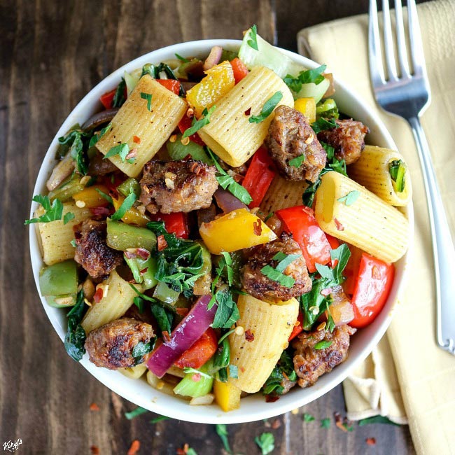 Italian Sausage Bell Pepper Pasta - Karyl's Kulinary Krusade