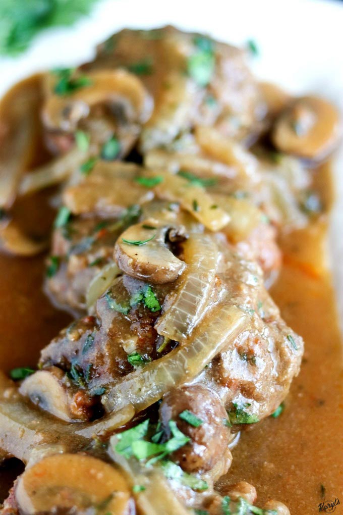 Venison Salisbury Steak is a delicious twist on the traditional, comfort food classic. The easy, homemade beef gravy is the star of the show, so make sure to serve with creamy mashed potatoes to soak up every drop #venison #mushrooms #onions #gamemeat #deermeat #venison #salisburysteak #homemadegravy #beefgravy #comfortfood #meatandpotatoes #karylskulinarykrusade Venison Salisbury Steak is a delicious twist on the traditional, comfort food classic. The easy, homemade beef gravy is the star of the show, so make sure to serve with creamy mashed potatoes to soak up every drop #venison #mushrooms #onions #gamemeat #deermeat #venison #salisburysteak #homemadegravy #beefgravy #comfortfood #meatandpotatoes #karylskulinarykrusade