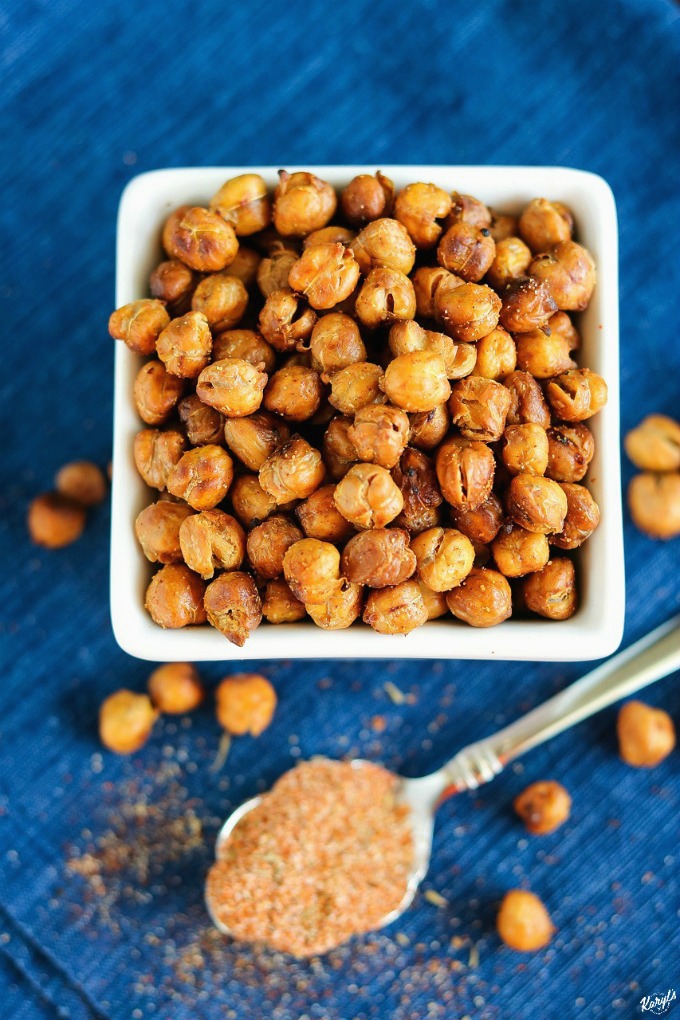 Spicy Roasted Chickpeas satisfy your craving for crunchy with a kick. Vegan, gluten free, and loaded with nutrients, you can snack without the guilt #chickpeas #garbanzobeans #spicy #spicyroastedchickpeas #snack #crunchy #vegan #glutenfree #karylskulinarykrusade Spicy Roasted Chickpeas satisfy your craving for crunchy with a kick. Vegan, gluten free, and loaded with nutrients, you can snack without the guilt #chickpeas #garbanzobeans #spicy #spicyroastedchickpeas #snack #crunchy #vegan #glutenfree #karylskulinarykrusade