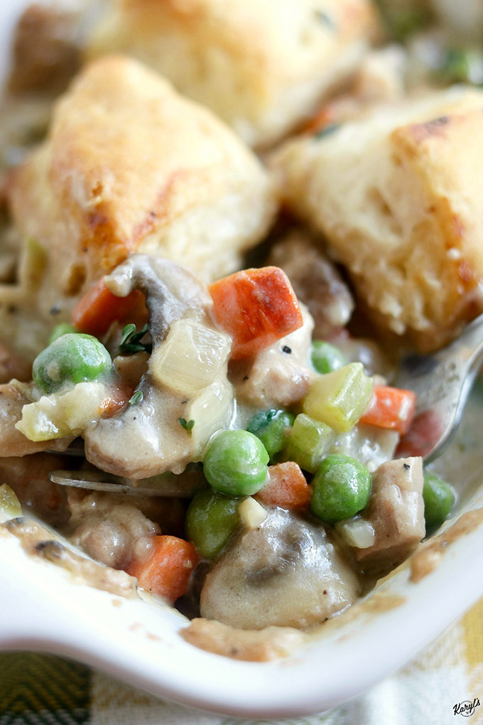 Chicken Pot Pie is a classic comfort food! Skip the canned "cream of" soups and make the filling from scratch in minutes. Topped with biscuits and baked to golden perfection, this dish is perfect to warm you up #chicken #biscuits #chickpenpotpie #comfortfood #homemadesauce #ovenbaked #karylskulinarykrusade Chicken Pot Pie is a classic comfort food! Skip the canned "cream of" soups and make the filling from scratch in minutes. Topped with biscuits and baked to golden perfection, this dish is perfect to warm you up #chicken #biscuits #chickpenpotpie #comfortfood #homemadesauce #ovenbaked #karylskulinarykrusade