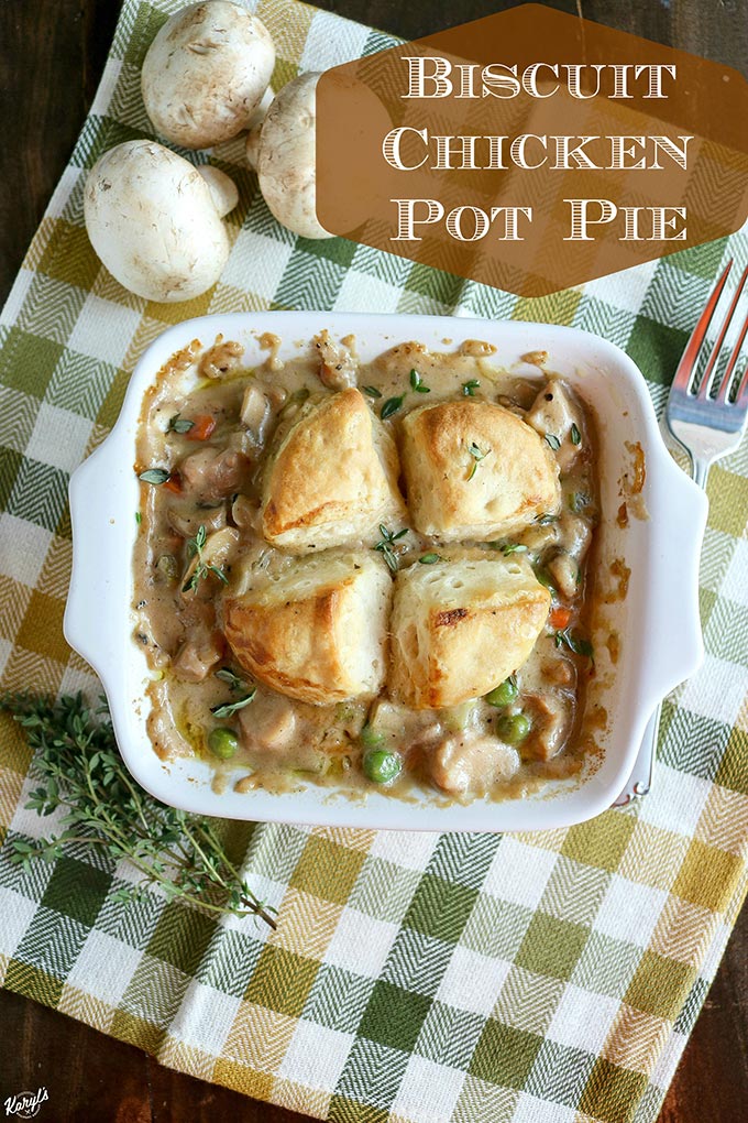 Chicken Pot Pie is a classic comfort food! Skip the canned "cream of" soups and make the filling from scratch in minutes. Topped with biscuits and baked to golden perfection, this dish is perfect to warm you up #chicken #biscuits #chickpenpotpie #comfortfood #homemadesauce #ovenbaked #karylskulinarykrusade Chicken Pot Pie is a classic comfort food! Skip the canned "cream of" soups and make the filling from scratch in minutes. Topped with biscuits and baked to golden perfection, this dish is perfect to warm you up #chicken #biscuits #chickpenpotpie #comfortfood #homemadesauce #ovenbaked #karylskulinarykrusade